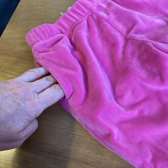 Btween Velour Sweatpants Sweatshirt Set Hot Pink Velvet Ruffles Size 24 Months - Picture 8 of 12